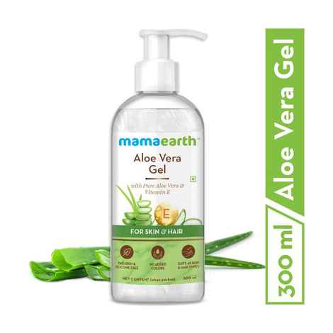 Buy Mamaearth Aloe Vera Gel with Pure Aloe Vera & Vitamin E for Skin and Hair - (300 ml) - Purplle