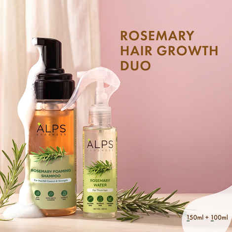 Buy Alps Goodness Rosemary Hair Growth Duo | Rosemary Foaming Shampoo 150 ml | Rosemary Water 100 ml | Hair Strengthening & Healthy Scalp | (Pack of 2) - Purplle