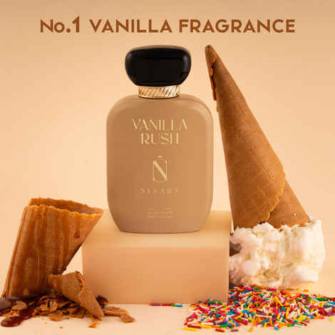 Buy Nisara Vanilla Rush Gourmet Perfume For Woman 100 ml | Long Lasting Eau De Parfum | Ambery Vanilla Fragrance| Orchid, White Floral, Caramel,Amber, Musk Wood, Patchouli | EDP Scent spray for Woman | Premium Perfume For Her - Purplle
