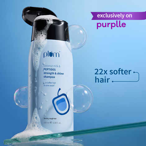 Buy Plum Coconut Milk & Peptides Strength and Shine Shampoo (100 ml) - Purplle