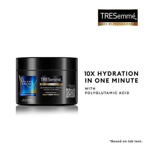 Buy TRESemme Hydra Matrix Treatment Mask | Polyglutamic Acid for 100H Hydrated Fluid Hair, Paraben Free - 300 ml - Purplle