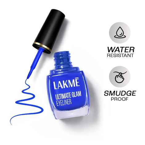 Buy Lakme Ultimate Glam Eye Liner, Semi Matte, Blue, 9 ml - Purplle