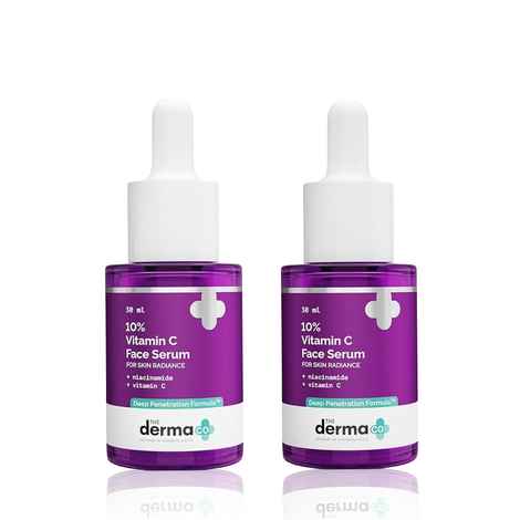 Buy The Derma Co. 10% Vitamin C Face Serum with 5% Niacinamide & Hyaluronic Acid For Skin Radiance - 30ml*2 Pack of 2 - Purplle