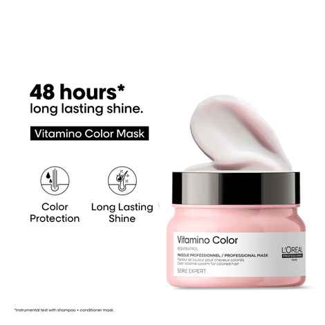 Buy L'Oreal Professionnel Serie Expert Vitamino Mask | Hair Mask protects hair colour from fading & adds shine | With Resveratrol (250gms) - Purplle