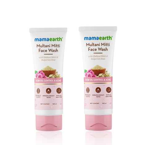 Buy Mamaearth Multani Mitti Face Wash with Multani Mitti & Bulgarian Rose For Oil Control & Acne - 100 ml (Pack of 2) - Purplle