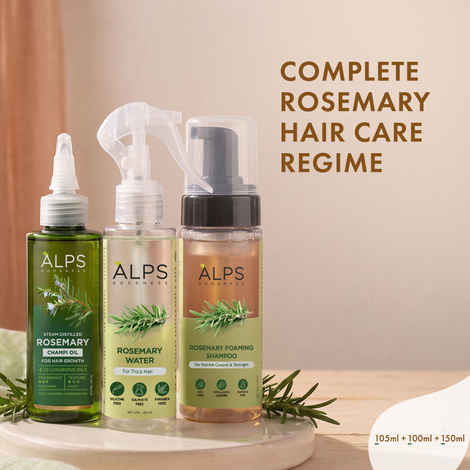 Buy Alps Goodness Complete Rosemary Hair Care Regime | Rosemary Foaming Shampoo 150 ml | Rosemary Water 100 ml | Rosemary Hair Oil 105 ml | Hair Growth, Scalp Care & Hair Strengthening | (Combo of 3) - Purplle