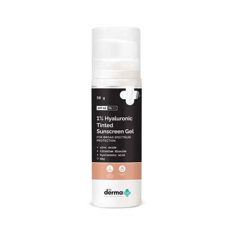 Buy The Derma co. 1% Hyaluronic Tinted Sunscreen Gel for Broad Spectrum Protection (50 gm) - Purplle