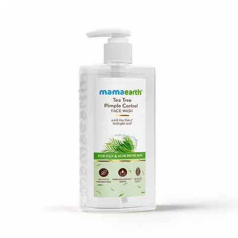 Mamaearth Tea Tree Pimple Control Face Wash with Tea Tree & Salicylic for Oily & Acne-Prone Skin - 250 ml Controls Oil to Prevent Pimples | Crafted with Tea Tree & Salicylic Acid | Made Safe