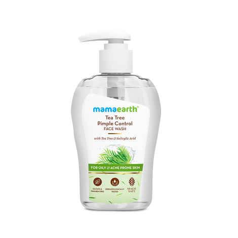 Buy Mamaearth Tea Tree Pimple Control Face Wash with Tea Tree & Salicylic for Oily & Acne-Prone Skin - 250 ml Controls Oil to Prevent Pimples | Crafted with Tea Tree & Salicylic Acid | Made Safe - Purplle