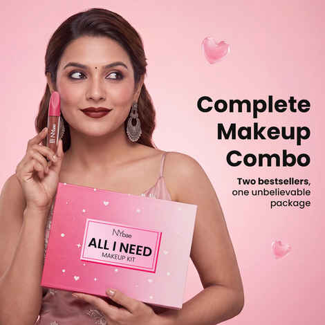 Buy NY Bae All-in-One Makeup Kit + Velvet Mousse Lipstick (Spicy Rust 06) | Complete Makeup Combo of 2 - Purplle