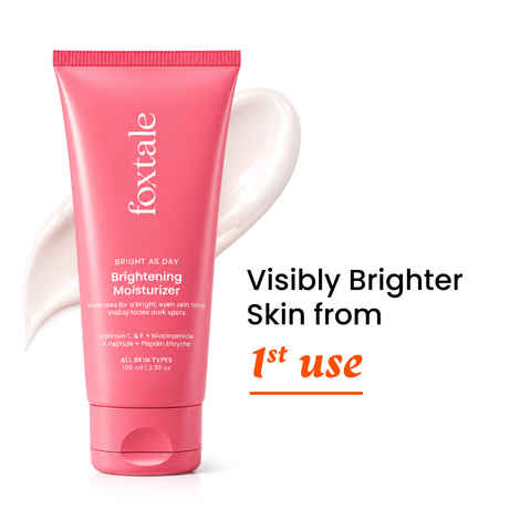 Buy Foxtale Brightening Moisturiser with Vitamin C & Niacinamide | Fades Dark Spots, Dullness & Hydrates (100 ml) - Purplle