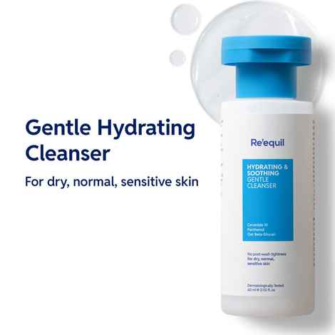 Buy Re'equil Hydrating & Soothing Gentle Cleanser | For dry, normal, sensitive skin | Creamy Low Foaming Face Wash | Clears dirt, impurities & hydrates skin (60 ml) - Purplle