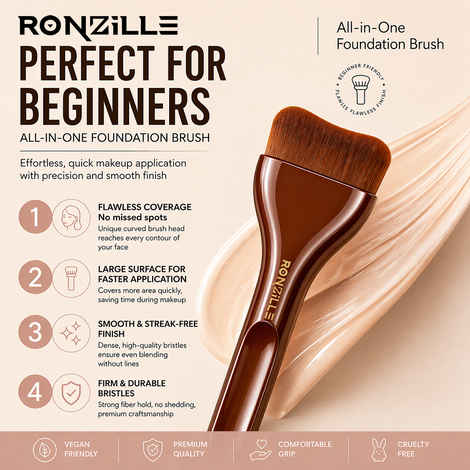 Buy Ronzille Curve Shape Foundation Makeup Brush (1 pc) - Purplle