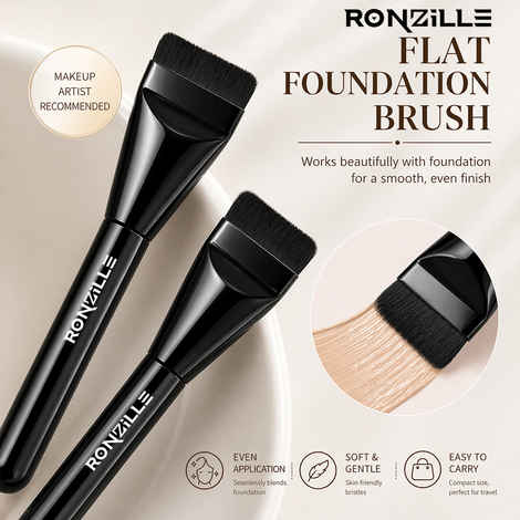 Buy Ronzille Flat Foundation Makeup Brush Black (1 pc) - Purplle