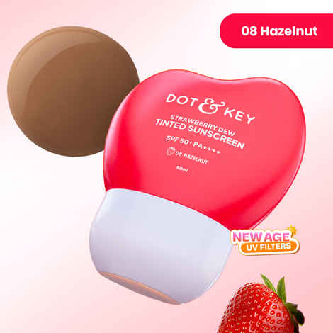 Buy Dot & Key Strawberry Dew Tinted Sunscreen In-Vivo Tested SPF 50+ PA++++ With New-Age UV Filters - 08 Hazelnut - (50 ml) - Purplle