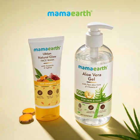 Buy Mamaearth Tan Removal Combo | Ubtan Face Wash (100 ml) + Aloe Vera Gel (300 ml) (Combo of 2) - Purplle