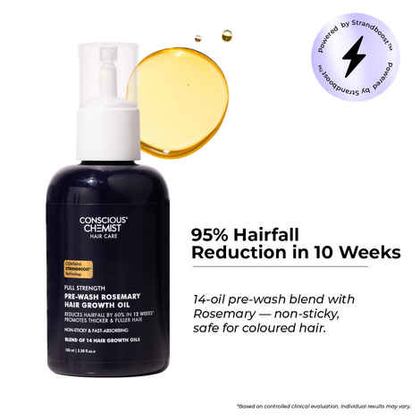 Buy Conscious Chemist Full Strength Hair Growth Oil | Rosemary, Red Onion & Moringa | With Yeast Extract | 14 Oil Complex | Reduces Hair Fall, Nourishes Scalp & Promotes Hair Growth | For All Hair Types (100 ml) - Purplle