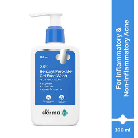 Buy The Derma Co. 2.5% Benzoyl Peroxide Gel Face Wash - 100 ml Fights Acne & Inflammation | Non-Drying Formula | Safe & Effective - Purplle