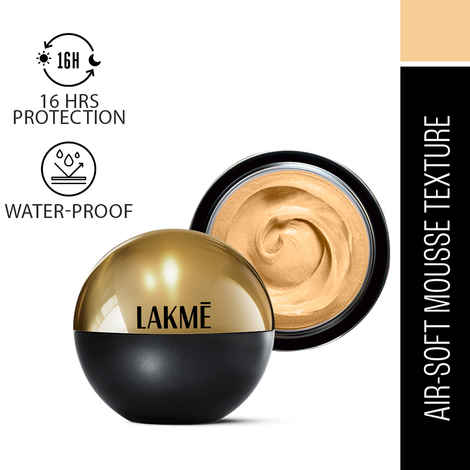 Buy Lakme Xtraordin-airy Mattereal Mousse Foundation |Matte Finish With SPF8 | 04 Golden Creme | 25 gm - Purplle