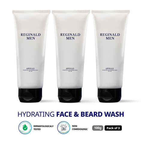 Buy Reginald Men Apollo - Hydrating Face & Beard Wash | Deep Clean, Acne & Tan Control with 8 Actives Face Wash|(Pack of 3)|(100 gm x 3) - Purplle