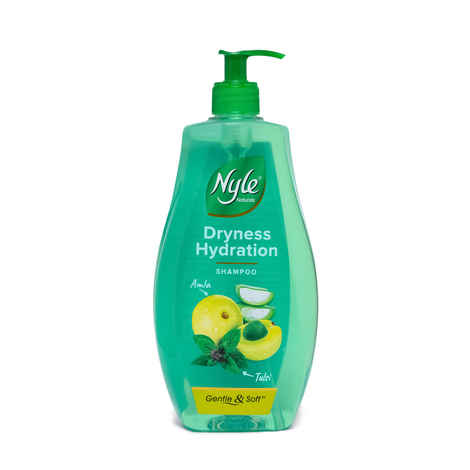 Buy Nyle Naturals Dryness Hydration Shampoo, with Tulsi, Amla and Aloe Vera, Gentle & Soft Shampoo, pH Balanced and Paraben Free, For Men & Women, 400 ml - Purplle