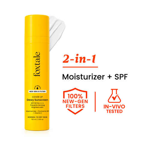 Buy FoxTale CoverUp SPFA 50 PA++ Dewy Sunscreen Cream - 50 ml - Purplle