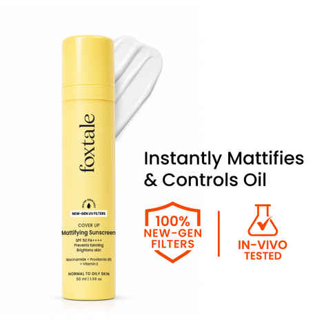 Buy FoxTale CoverUp SPFA 50 PA++++A Mattifying Sunscreen with Niacinamide - 50 ml - Purplle