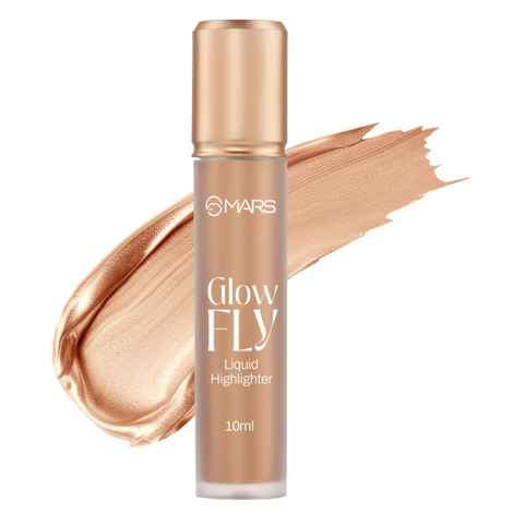 Buy Mars Glow Fly Liquid Highlighter (10 ml) (02-Winged Champagne) | Enriched With Sunflower Seed Oil | Radiant Glow | No Chunky Particles | Light-Weight & Long-Lasting | Ultra Blendable Formula - Purplle