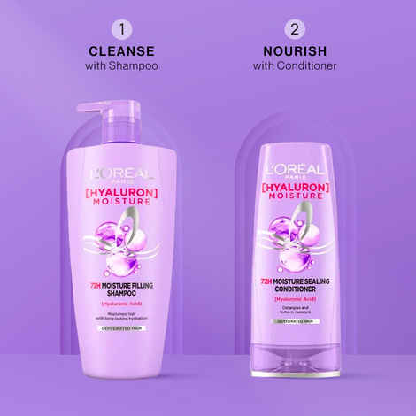 Buy L'Oreal Paris Hyaluron Moisture Hair Care Duo 3 (Hyaluron Moisture 72H Moisture Shampoo (1 L) Hyaluron Moisture 72H Moisture Conditioner (175 ml) - Purplle