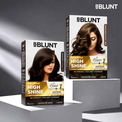 Buy BBLUNT Salon Secret High Shine Conditioning Hair Colour - Coffee Natural Brown (130 gm) + Chocolate Dark Brown (130 gm) - Pack of 2 - Purplle