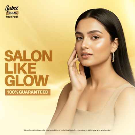 Buy Spinz DeTan Face Pack with Besan, Honey and Kojic | Salon like glow in 15 mins, 100% Guaranteed, Used by professionals, No Bleach (100 gm) - Purplle