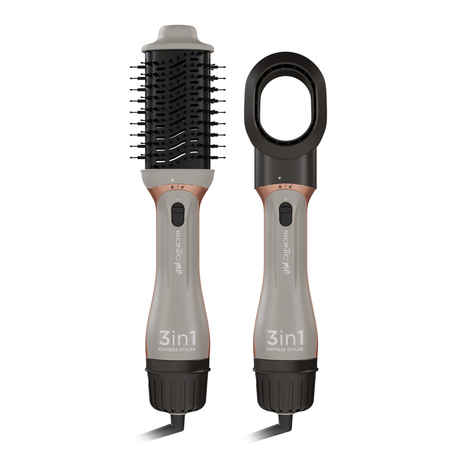 Buy Ikonic Me 3 in 1 Express Styler Grey, Professional Volumizer Blow Dryer 1200W | Hot Air Brush| Innovative Air Flow Vents Mixed Styling Bristles Ceramic Titanium Tourmaline-Coated Brush Head - Purplle