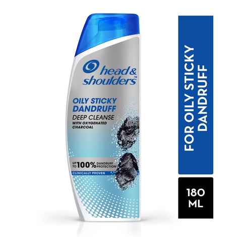 Buy Head and Shoulders Deep Cleanse Dandruff Shampoo,180 ml,Oxygenated Charcoal,Oily Scalp Dandruff Shampoo - Purplle