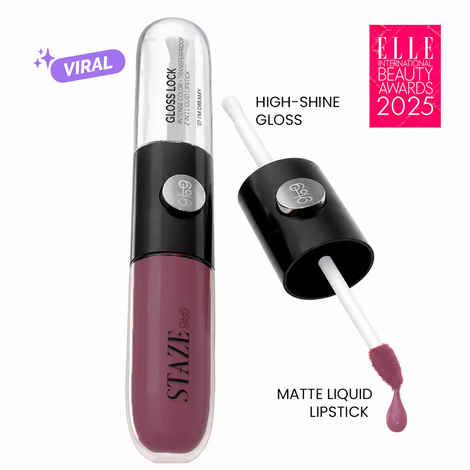 Buy Staze Gloss Lock 2-in-1 Matte Liquid Lipstick + High-Shine Gloss | Long-Lasting |08 I'm Chic (7 gm) - Purplle