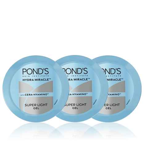 Buy Ponds Super Light Gel | Oil-Free Moisturizer with Hyaluronic Acid & Vitamin E | Hydrates Skin |Non Sticky| 100 ml (Pack of 3) - Purplle