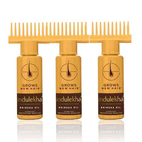 Buy Indulekha Bringha Hair Oil with 11 Herbs Ayurvedic Hair Oil for Hair Growth 50 ml (Pack of 3) - Purplle