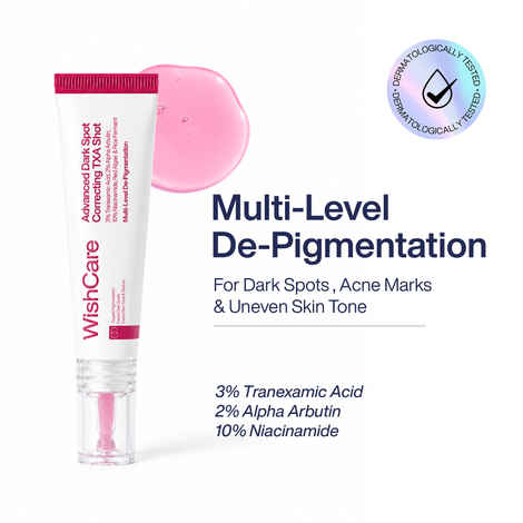 Buy WishCare Advanced Dark Spot TXA Shot | Face Serum for Skin Brightening with 10% Niacinamide Serum, 2% Alpha Arbutin Serum for Dark Spots and Pigmentation - 10ml - Purplle