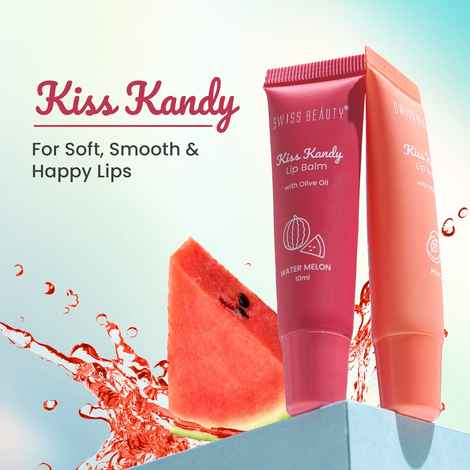 Buy Swiss Beauty Kiss Kandy Tinted Lip Balm | Moisturising Non-Sticky Formula with Olive Oil & Vitamin E | Soft, Smooth & Hydrated Lips All Day - Pomegranate (10 ml) - Purplle