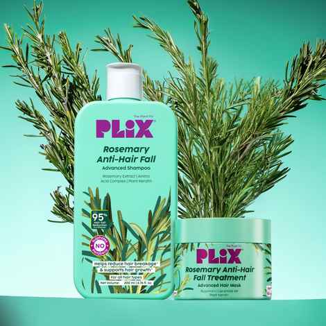 Buy PLIX THE PLANT FIX Rosemary Hair Care Duo | Shampoo 200 ml + Hair Mask 90 gm | Rosemary Extract, Redensyl®, AnaGain™ & Shea Butter | For Hair Fall Care, Nourishment & Stronger-Looking Hair (2 pc) - Purplle