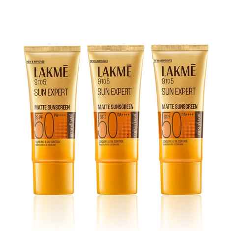 Buy Lakme Sunscreen For Bright Skin SPF 50 PA++++ Water Light Niacinamide In Vivo Tested 50 ml (Pack of 3) - Purplle