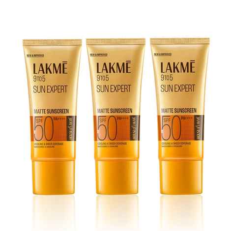 Buy Lakme Sunscreen For Bright Skin SPF 50 PA++++ Water Light Niacinamide In Vivo Tested 100 ml (Pack of 3) - Purplle