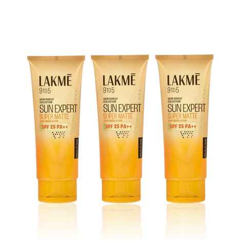 Buy Lakme Sun Expert SPF 25 PA++ Super Matte Lotion Sunscreen Lightweight Non Sticky50 ml (Pack of 3) - Purplle