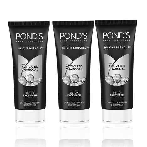 Buy Ponds Pure White Anti Pollution Activated Charcoal Face Wash (100 g) (Pack of 3) - Purplle