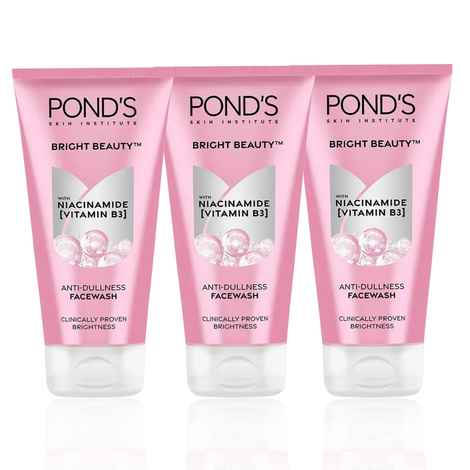 Buy Ponds Bright Beauty Facewash with Niacinamide |For Glass Skin-like Shine | Enriched with Vitamin B3| 150 gm (Pack of 3) - Purplle