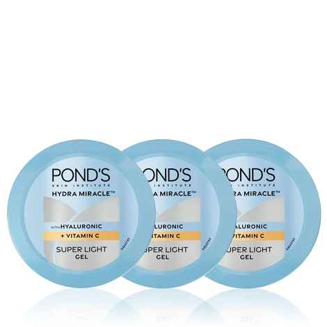 Buy Ponds Hydra Miracle Super Light Gel with Hyaluronic Acid & Vitamin C - 100 gm (Pack of 3) - Purplle