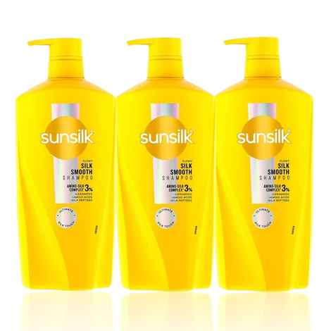 Buy Sunsilk Flowy Silk Smooth Shampoo 650 ml (Pack of 3) - Purplle