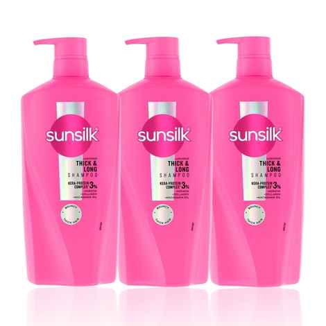Buy Sunsilk Luscious Thick & Long Shampoo 650 ml (Pack of 3) - Purplle