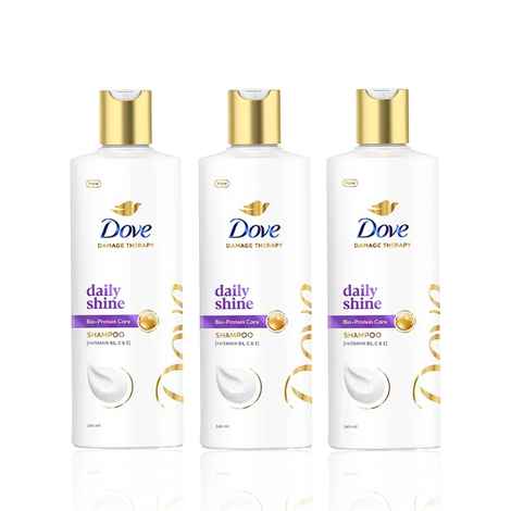 Buy Dove Daily Shine BIO PRO Shampoo 340 ml (Pack of 3) - Purplle