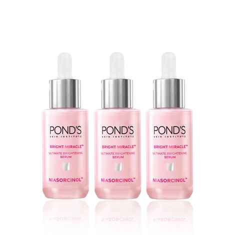 Buy Ponds Bright Miracle Ultimate Brightening Serum with Niasorcinol 30X better than Vit C 15 ml (Pack of 3) - Purplle