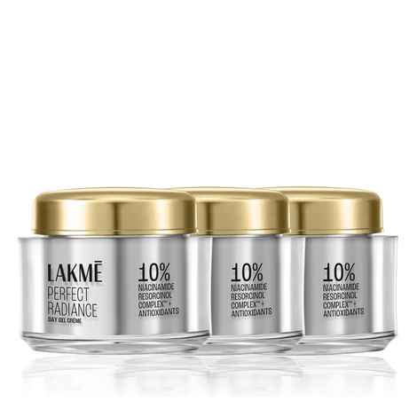Buy Lakme Perfect Radiance Day Gel Creme with 10% Niacinamide Resorcinol Complex & Antioxidants 50 gm (Pack of 3) - Purplle